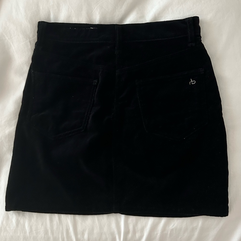 Rag & Bone Dive Black Velvet Mini Skirt Size 24